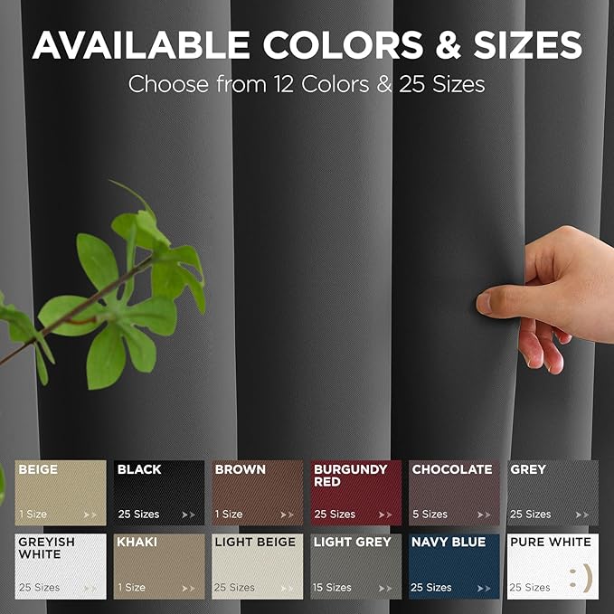 Joydeco Blackout Patio Sliding Door Curtains 84 Inches Long, Grommet Privacy Room Divider Curtains, Extra Wide Thermal Blackout Drapes for Bedroom Living Room (Grey, 60Wx84L, 1 Panel)