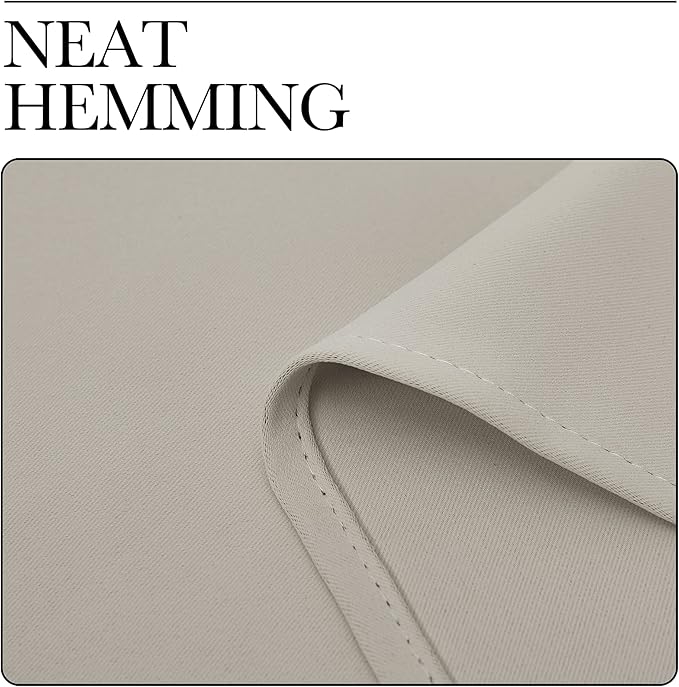 NICETOWN Blackout Curtains for Living Curtains, Room Darkening Window Curtain Panels, Easy-Care Solid Thermal Insulated Draperies/Drapes for Daughter Room (Natural, 2 Panels, 62 by 63)