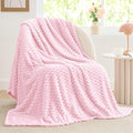 BEDELITE Fleece Blanket - 3D Jacquard Decorative Cherry Blossom Throw Blankets for Couch & Bed, Soft and Cozy Warm Plush Fluffy Blanket All Seasons Suitable, 50x60Inches