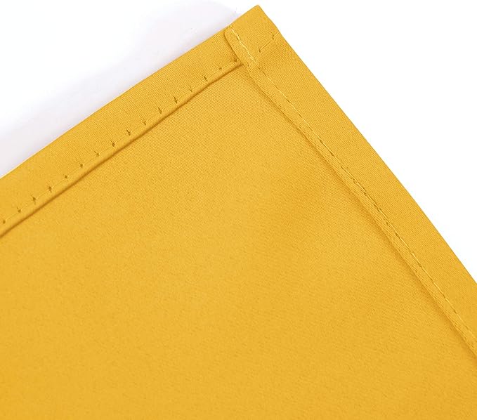 LEMOMO Yellow Thermal Blackout Curtains/38 x 63 Inch/Set of 2 Panels Room Darkening Curtains for Bedroom