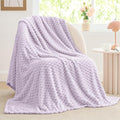 BEDELITE Fleece Blanket - 3D Jacquard Decorative Lavender Fog Throw Blankets for Couch & Bed, Soft and Cozy Warm Plush Fluffy Blanket All Seasons Suitable, 60x80Inches