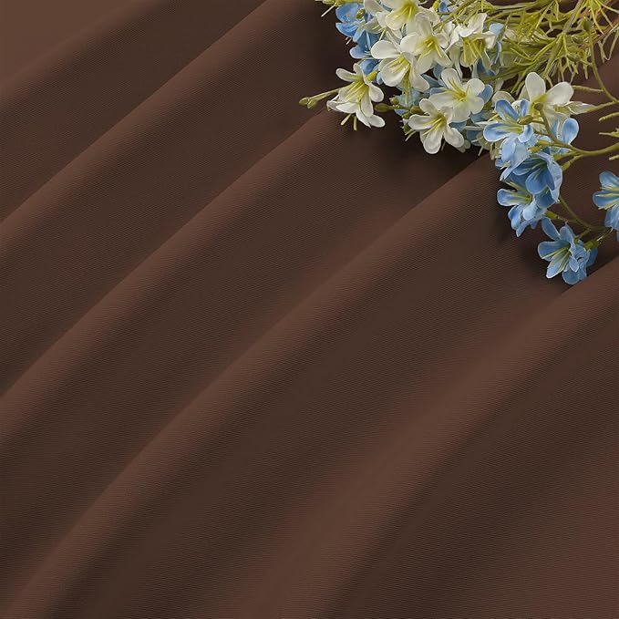 CUCRAF Brown Blackout Curtains 108 inch Length 2 Panels Set, Rod Pocket Room Darkening Drapes for Bedroom Living Room, Insulated Thermal Light Blocking Window Curtain (W52 x L108 Inch)