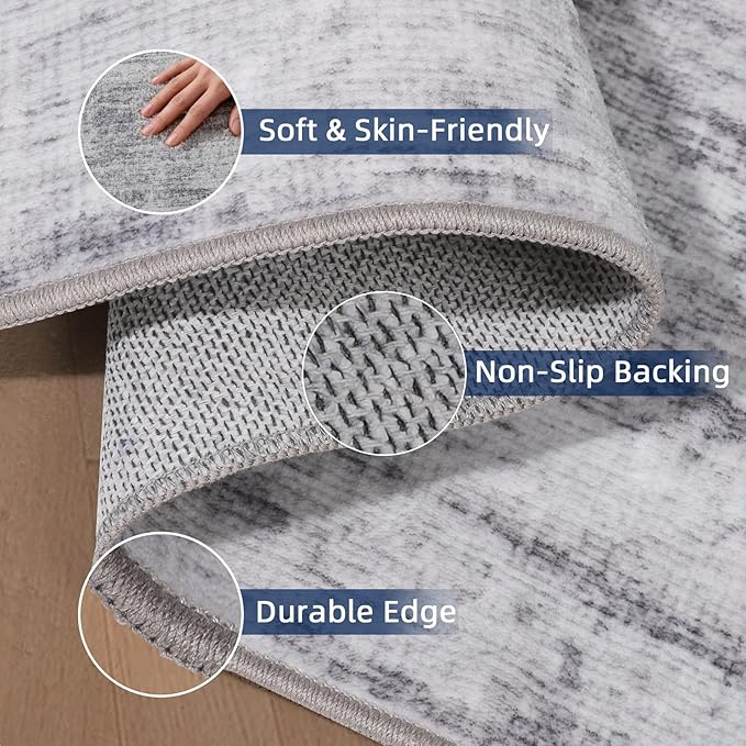 Kitchen Runner Rug 2.5x8 Runners for Hallways，Abstract Washable Runner Rugs Non-Slip Backing Rug Runner, Stain Resistant 8ft Runner Rug,Soft Floor Carpet Rugs for Bedroom，Laundry Room