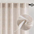 MIULEE Natural White Linen Curtains 84 Inch Length for Bedroom Living Room, Soft Thick Linen Textured Window Drapes Semi Sheer Light Filtering Rod Pocket Back Tab Cream Ivory, 2 Panels, 37x84 Inches
