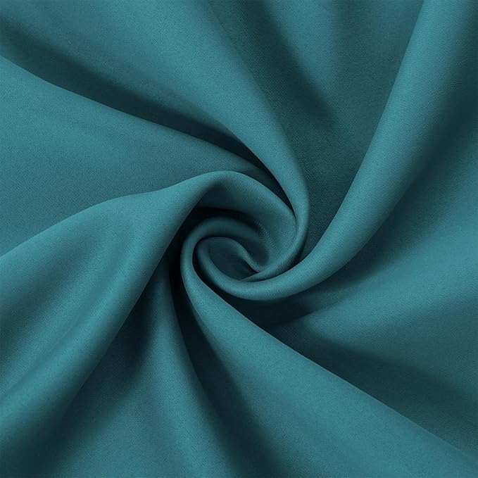 LEMOMO Blackout Curtains 52 x 45 inch/Sea Teal Curtains Set of 2 Panels/Thermal Insulated Room Darkening Bedroom Curtains