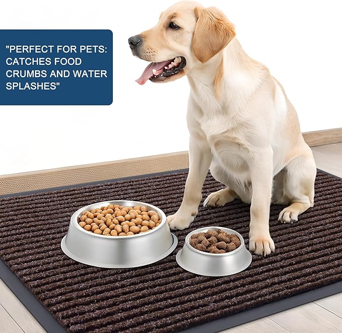 OLANLY Front Door Mat Indoor Outdoor Entrance, Waterproof Heavy Duty Doormat, Fade Resistant, Low Profile, Easy Clean Patio Porch Welcome Floor Mats for Entry, 47x32, Tan