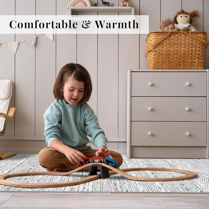 Washable Moroccan Hallway Runner Rugs - 2'6''x16' Non Slip Kitchen Rug Soft Floor Carpet Rubber Backing Vintage Long Mat with Low Pile Rugs for Living Room Entryway Farmhouse 2'6''x16' Gray