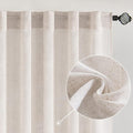 MIULEE White Linen Curtains 120 Inches Long for Bedroom Living Room, Soft Thick Linen Textured Extra Long Window Drapes Semi Sheer Light Filtering Rod Pocket Back Tab Burlap Look, 2 Panels 10 Ft