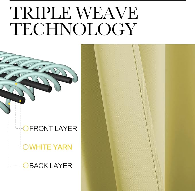NICETOWN Blackout Curtains Window Draperies, Paler Yellow, Set of 2, 70 by 95 inches Long, Window Treatment Thermal Insulated Solid Room Darkening Drapes for Bedroom