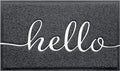 CozyBounty Door Mat Hello Mats Outdoor Indoor Non-Slip Doormat for Entryway Low-Profile Floor Mat for Yard, Garage, High Traffic Areas (32"x20", Black)