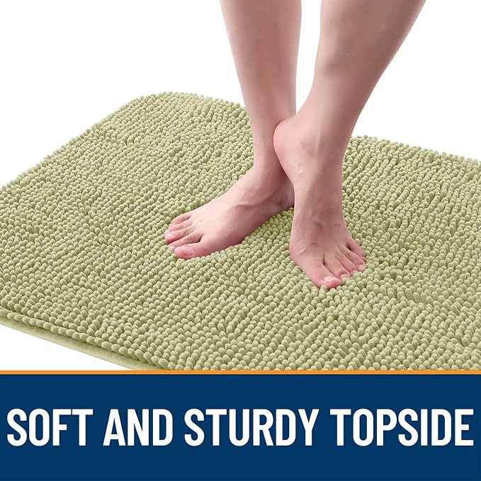 OLANLY Dog Door Mat for Muddy Paws 40x32, Absorbs Moisture and Dirt, Absorbent Non-Slip Washable Doormat, Quick Dry Chenille Mud Mat for Dogs, Entry Indoor Entryway Carpet for Inside Floor, Vanilla