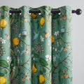 Topfinel Floral Two Pages Curtains 84 Inches Long Drapes,Vintage French Country Grommet Botanical Hummingbird Woodland Jungle Victorian Patterned Sage Green Lemon Drapes for Bedroom Dining Living Room