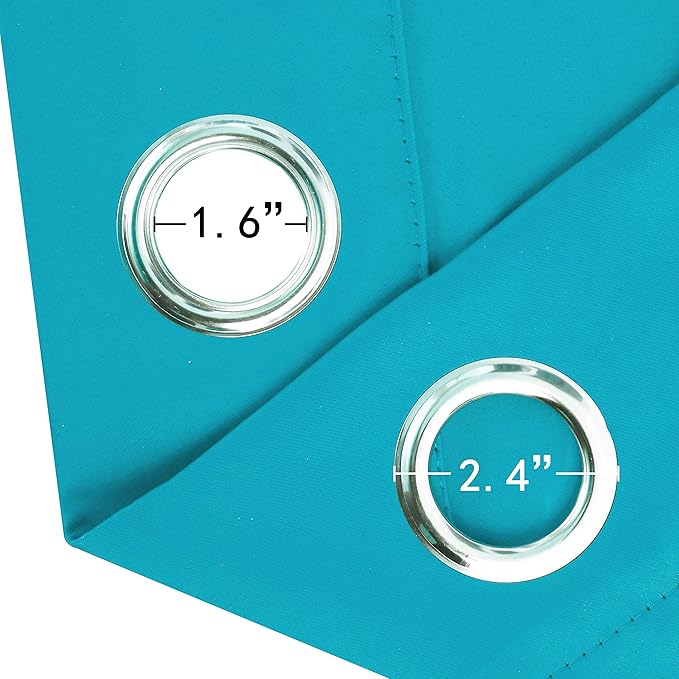 LEMOMO Teal Blackout Curtains 34 x 63 Inch Length/Set of 2 Curtain Panels/Thermal Insulated Room Darkening Blackout Curtains for Bedroom