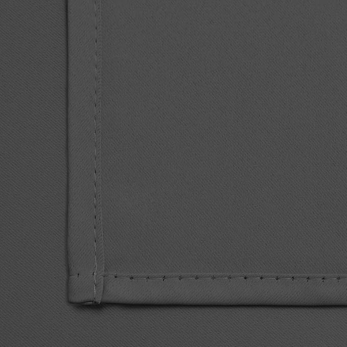 Yakamok Blackout Grey Curtains for Bedroom/Living Room Thermal Insulated, 38" Wide x 63" Long Each Panel,Grommet Top (Set of 2 Panels, Charcoal Grey)
