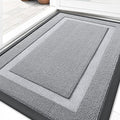 OLANLY Front Door Mat Indoor Outdoor Entrance, Waterproof All-Season, All-Weather Doormat, Sturdy Natural Rubber, Low Profile, Easy Clean Patio Porch Entryway Mat, 29.5x17, Silver Gray