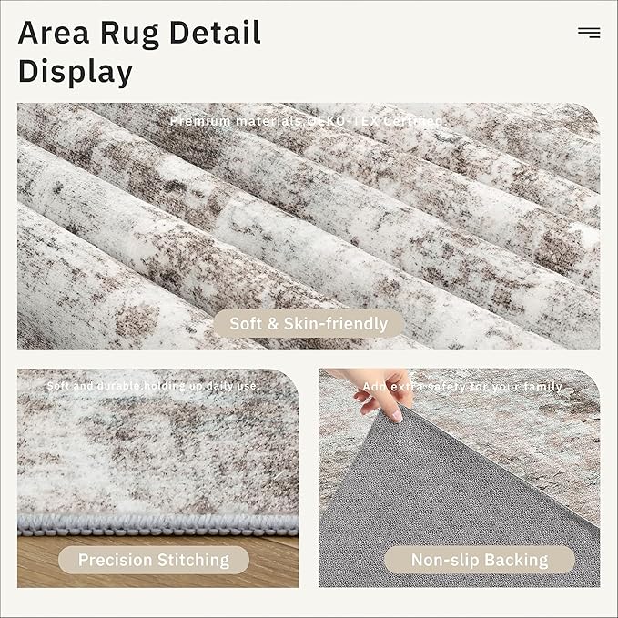 Runner Rug 2x8 Washable Non-Slip Hallway Runner Rugs for Kitchen Bathroom Laundry Room Pink/Grey Vintage Floor Carpet Runners for Hallways Entryway