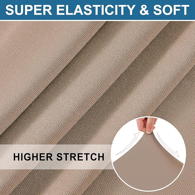 Smiry Printed Couch Cushion Covers, Stretch Soft Couch Covers for Sofa, Washable Non-Slip Sofa Slipcover Furniture Protector for Indoor and Outdoor (2 Pack, Mocha)