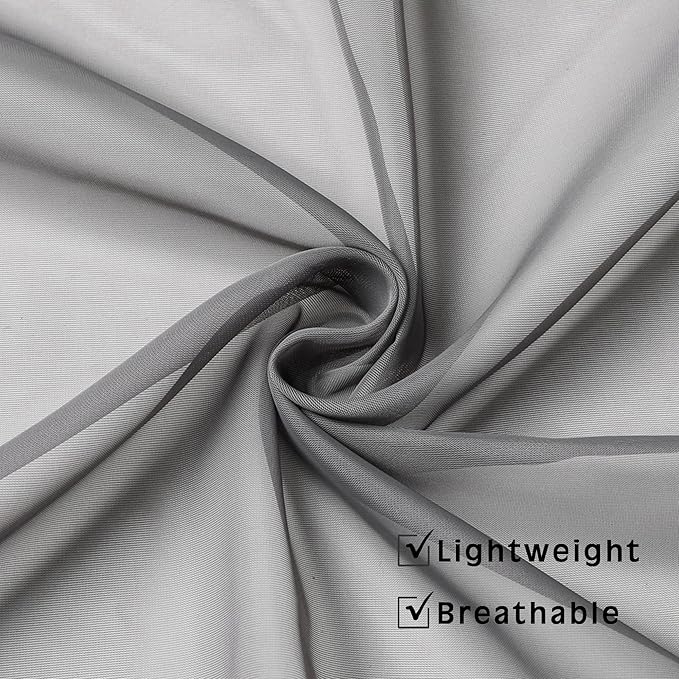OWENIE Gray Sheer Curtains, Sheer Curtains 63 inch Length 2 Panels Set, Rod Pocket Voile Fimly Sheer Drapes for Living Room/Bedroom, 2pcs, Each 42" W x 63" L