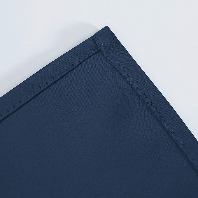 LEMOMO Blackout Curtains 66 x 95 inch/Navy Blue Curtains Set of 2 Panels/Thermal Insulated Room Darkening Bedroom Curtains