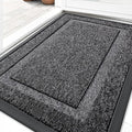 OLANLY Front Door Mat Indoor Outdoor Entrance, Waterproof All-Season, All-Weather Doormat, Sturdy Natural Rubber, Low Profile, Easy Clean Patio Porch Entryway Mat, 47x32, Black and White