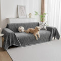 MYSKY HOME Couch Covers for Sofa, Dog Couch Cover Protector, Dark Grey Lines Sofa Covers for Sectional L Shape, Pets Couch Throw Cover Washable Durable Large Couch Cover for Dogs, Cats, 71"X134"