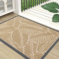 Colorxy Waterproof Doormat, Sturdy Natural Rubber Front Indoor Mat, Non Slip Low Profile Indoor Outdoor Door Mats, Stain and Fade Resistant Floor Mat, Easy Clean Patio Entrance Mat, 47''x24'', Beige