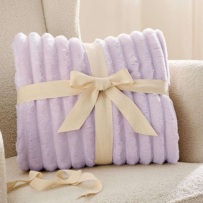 Bedsure GentleSoft Lavender Fog Throw Blanket for Couch - Cozy Soft Blankets for Women, Cute Small Throws for Girls, 50x70 Inches