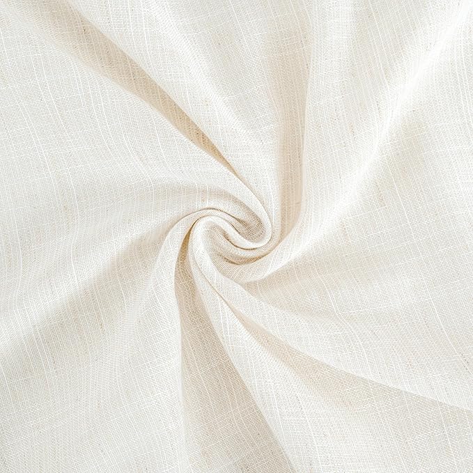 BGment 90 Inches Long Linen Semi Sheer Curtains for Living Room, Light Filtering Window Treatments Drapes with Rod Pocket Lightweight for Farmhouse Bedroom, 2 Panels, 52 Inch Wide Each Panel
