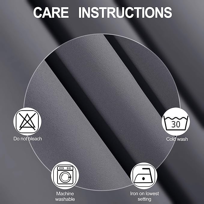 LEMOMO Grey Thermal Blackout Curtains/52 x 72 Inch/Set of 2 Panels Room Darkening Curtains for Bedroom