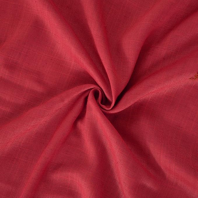 BGment Red Linen Curtains 72 Inches Long for Living Room, Semi Sheer Drapes with Rod Pocket Light Filtering for Bedroom Dining Lightweight, 2 Panels Set, Each 52 Inch Wide