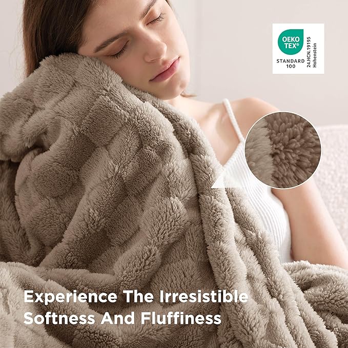 Bedsure GentleSoft Full Size Blankets for Bed Light Brown - Super Soft Cozy Fleece Blanket for Kids Girls, Large Fuzzy Throws for Bedroom Decor, 84x90 Inches