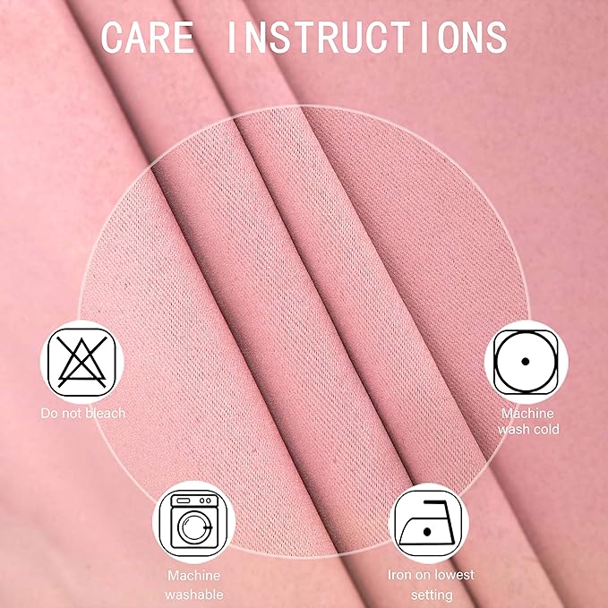 LEMOMO Pink Blackout Curtains/52 x 45 Inch Length Kids Curtains/Set of 2 Panels Grommet Bedroom Curtains for Living Room Curtains