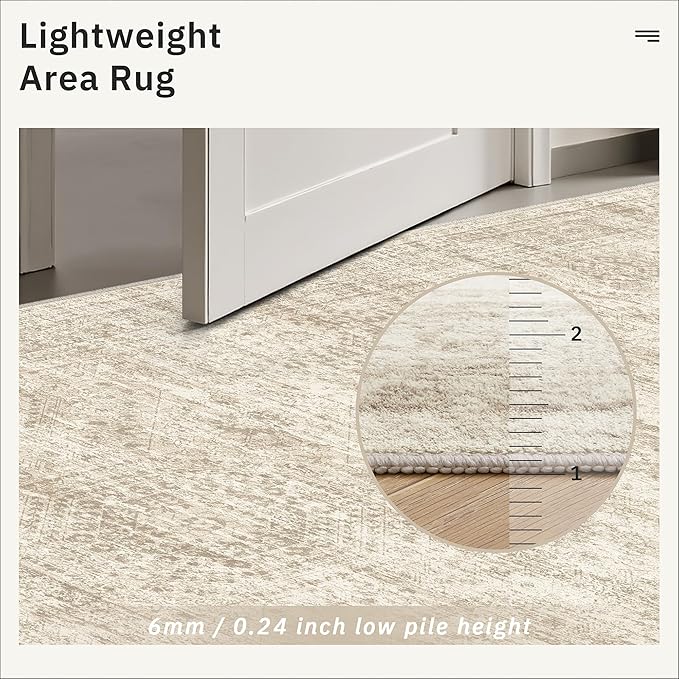 3x20 Hallway Runner Rug - Extra Long Carpet Runners for Hallways 20ft Non Slip Stain Resistant Rugs Runner for Living Room Bedroom 20 Feet Floor Carpet for Kitchen, Beige