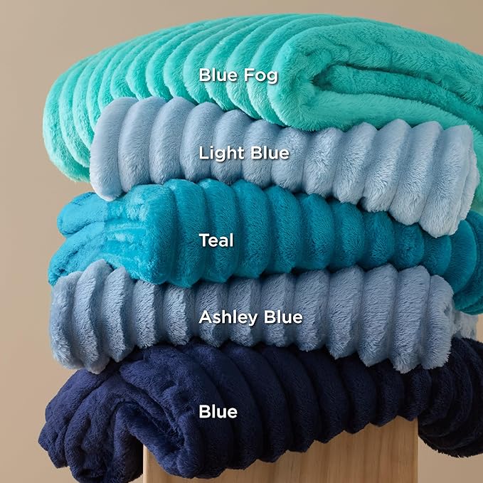 Bedsure GentleSoft Blue Full Blanket for Couch - Cozy Soft Blankets for Women, Cute Small Fleece Throws for Girls, Birthday Gifts for Women Decor Gifts for Mom, Blue Fog, 84x90 Inches