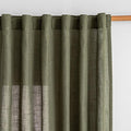 MYSKY HOME Living Room Curtains 90 Inches Long Farmhouse Light Filtering Privacy Curtain Drapes for Patio Door, Linen Look Texture Fabric Bohemian Draperies Soft Touch, 50x90, Olive Green, 2 Pieces