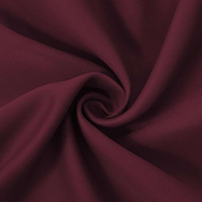 LEMOMO Burgundy Red Blackout Curtains 42 x 63 Inch Length/Set of 2 Curtain Panels/Thermal Insulated Room Darkening Blackout Curtains for Bedroom
