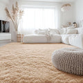 OLANLY 7x9 Machine Washable Large Area Rugs for Living Room, Bedroom, Soft Fluffy Shaggy Bedside Rug, Indoor Floor Carpet for Kids Girls and Boys, Dorms, Nursery, Home Decor Aesthetic, Beige