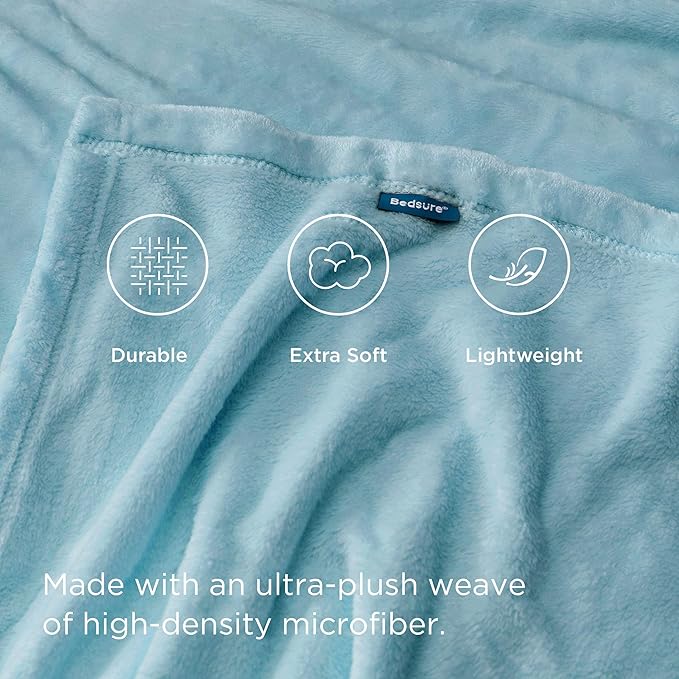 Bedsure GentleSoft Fleece King Size Blankets for Bed River Blue - Soft Lightweight Plush Cozy Fuzzy Luxury Microfiber, 108x90 inches