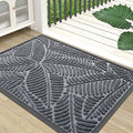 Colorxy Waterproof Doormat, Sturdy Natural Rubber Front Indoor Mat, Non Slip Low Profile Indoor Outdoor Door Mats, Stain and Fade Resistant Floor Mat, Easy Clean Patio Entrance Mat, 48''x32'', Grey