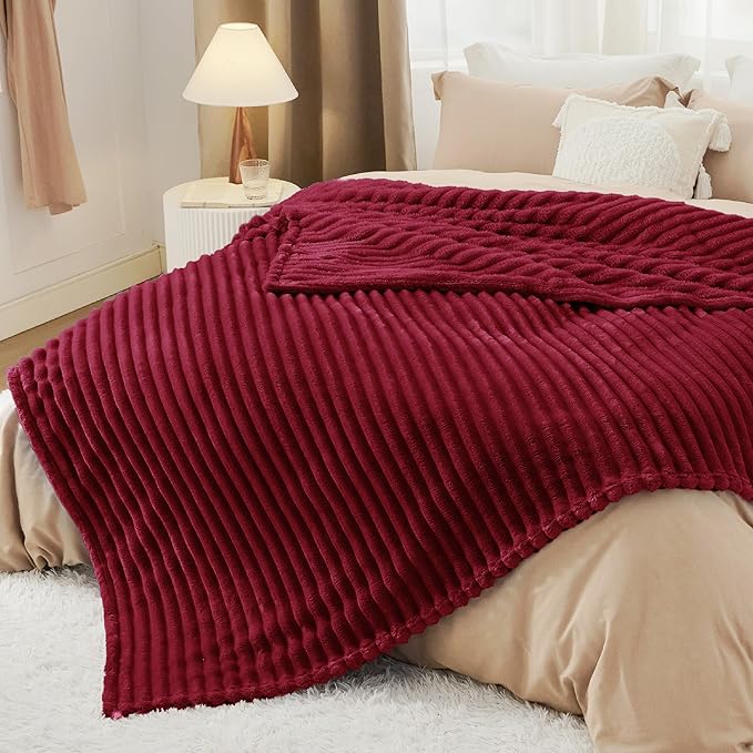 Bedsure GentleSoft Red California King Size Blanket for Bed - Cozy Soft Blankets for Women, Cute Small Fleece Throws for Girls, Birthday Gifts for Women, 102x96 Inches