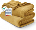 Bedsure GentleSoft Fleece Throw XL Blanket Yellow - 300GSM Soft Lightweight Plush Cozy Blankets for Bed, Sofa, Couch, Travel, Camping, 50x70 inches