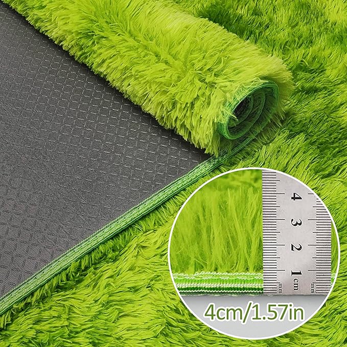 Green Tie-Dyed Rug for Living Room 6x9 Fluffy Area Rug Mat Bedside Throw Rug for Bedroom Kids Room Boys Teens Nursery Baby Dorm Office Home Decor Aesthetic Carpets