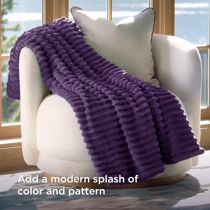 Bedsure GentleSoft Purple Throw Blanket for Couch - Super Soft Cozy Blankets for Women, Cute Small Blanket for Girls, 50x70 Inches