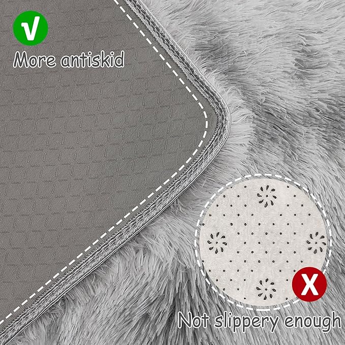 Tie Dye Grey Rug for Living Room 5x8ft Fluffy Modern Shag Area Rug Mat Bedside Throw Rug for Bedroom Kids Room Boys Teens Nursery Baby Dorm Office Home Decor Soft and Cozy Carpets