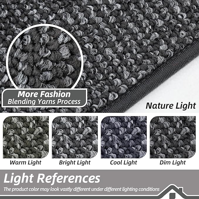 BEQHAUSE Kitchen Runner Rugs 24"x84", Non-Slip Kitchen Mats for Floor, Super Absorbent and Stain Resistant Kitchen Rug, Machine Washable Rugs for Kitchen, Hallway, Laundry & Sink, Charcoal
