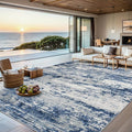Area Rugs Living Room Rug - 4x6 Washable Modern Abstract Soft Neutral Non-Slip Carpet Large Indoor Floor Thin Carpets for Bedroom Dining Room Farmhouse Nursery Home Office Blue Gray