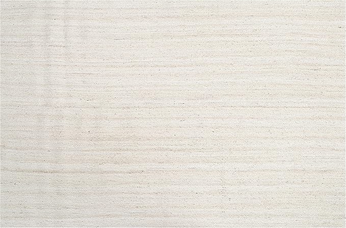 Hausattire Hand Woven Jute Braided Area Rug, 10’x14’ – Off White, Reversible Boho Rugs for Kitchen, Living Room, Bedroom I Farmhouse Decorative Floor Rug, 120x168 Inches