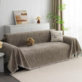 MYSKY HOME Couch Covers for 3 Cushion Couch Sofa, Sectional Couch Cover L Shape Chenille Couch Cushion Covers for Pets, Furniture Protector Cover for Dogs, Kids, 71"X150", Sand