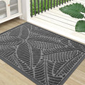 Colorxy Waterproof Doormat, Sturdy Natural Rubber Front Door Mats, Non Slip Low Profile Indoor Outdoor Entrance Mat, Stain Resistant Easy Clean Floor Mat for Patio or Entryway, 59''x23'', Dark Grey