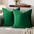 GIGIZAZA Decorative Couch Throw Pillow Covers,Set of 2 Forest Green Square Pillow Cushion Covers 22x22,Pillow Cases Velvet Pillow Covers